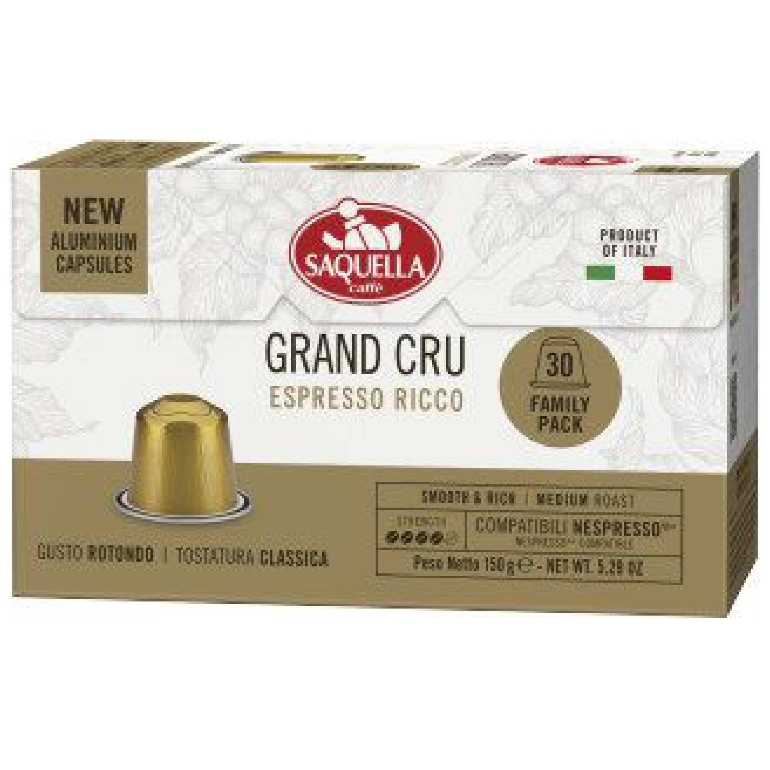 Saquella Gran Cru Espresso Ricco Kapseln 30x5g