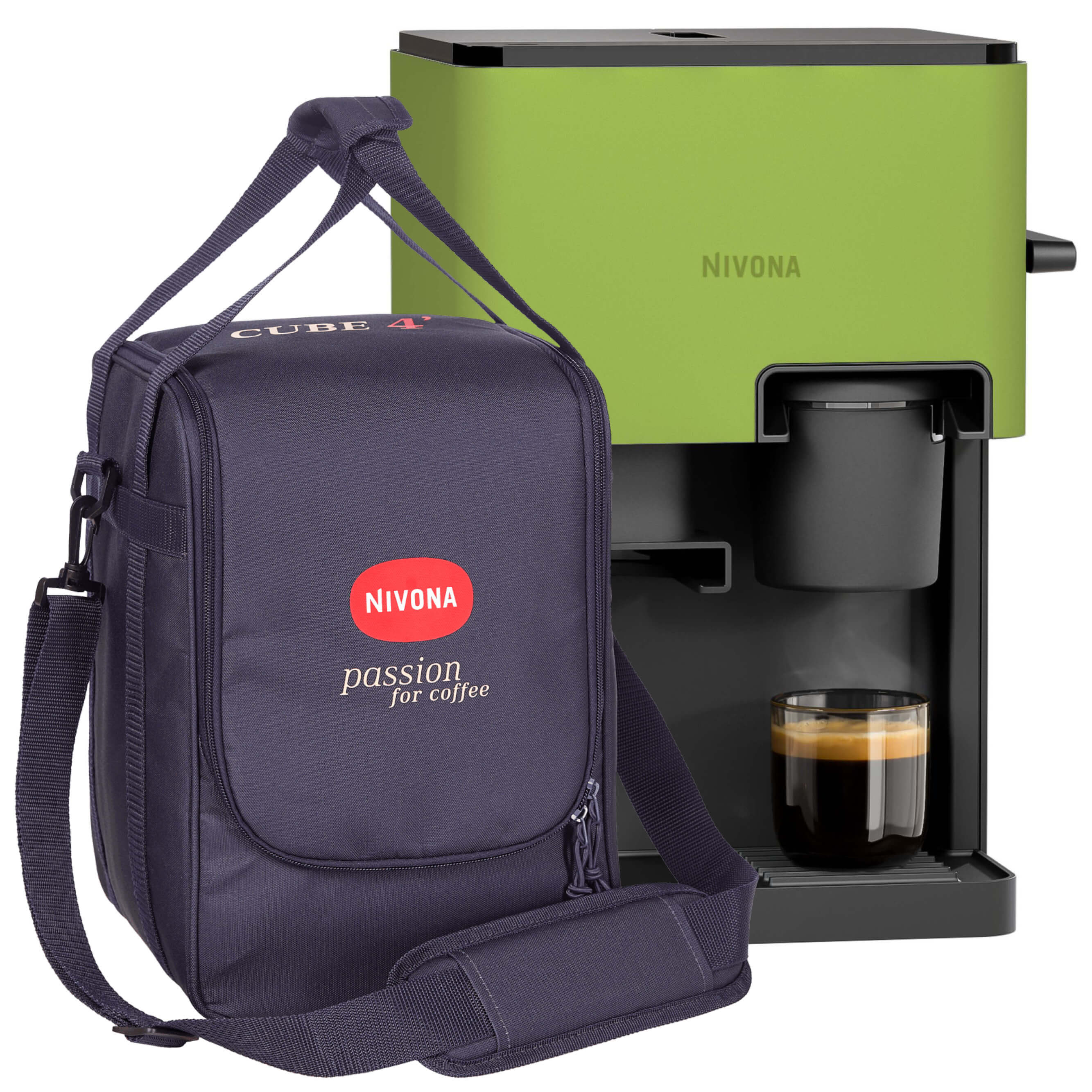 Nivona CUBE 4 Color-Edition Kleegrün + Travel Bag im Spar-Set
