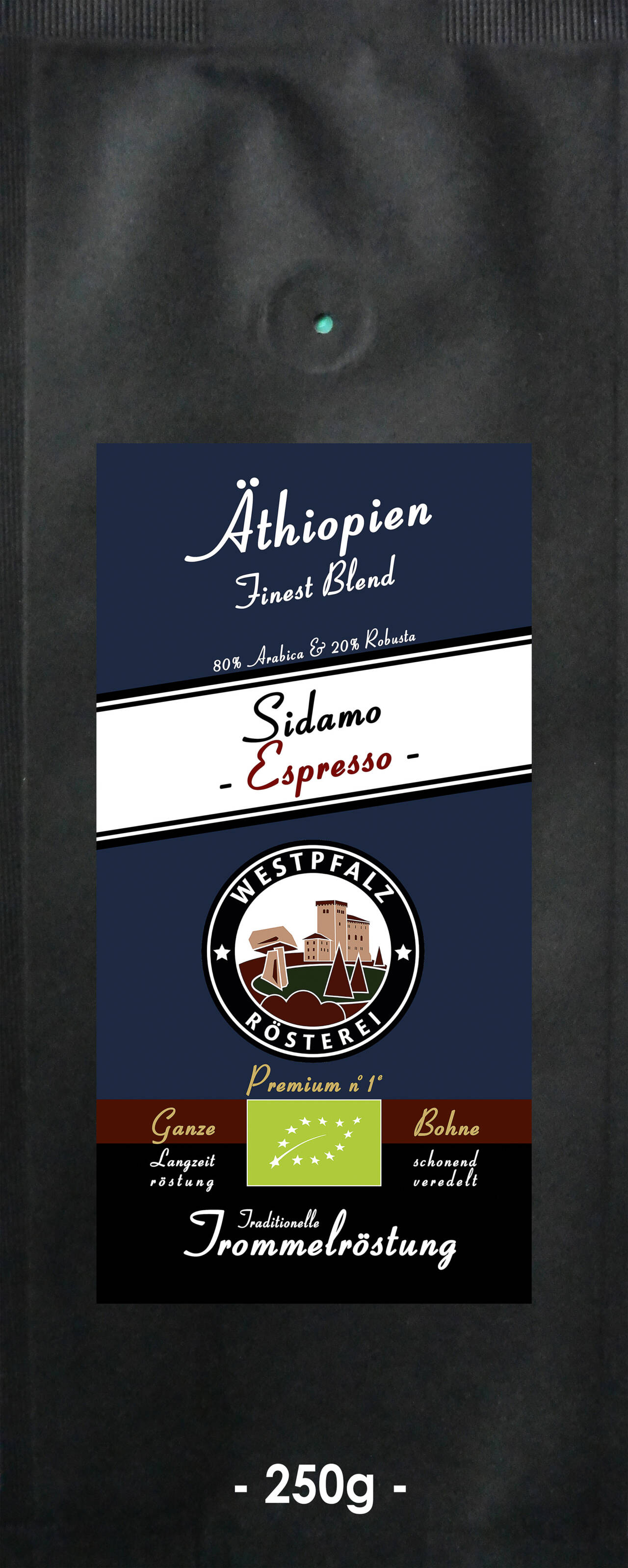 Westpfalz Rösterei BIO SIDAMO Espresso ganze Bohnen 250g