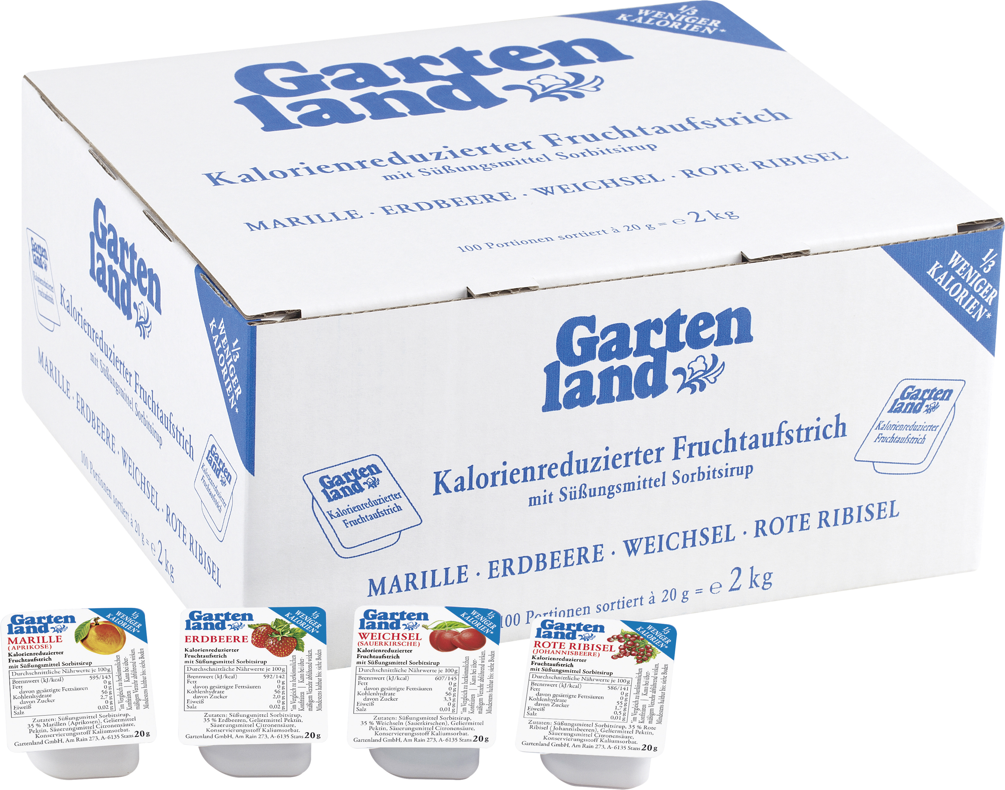 9001432010484 - Gartenland Kalorienreduzierte Portionen 4-fach sortiert 100x20g 9001432010484 - Gartenland Kalorienreduzierte Portionen 4-fach sortiert 100x20g