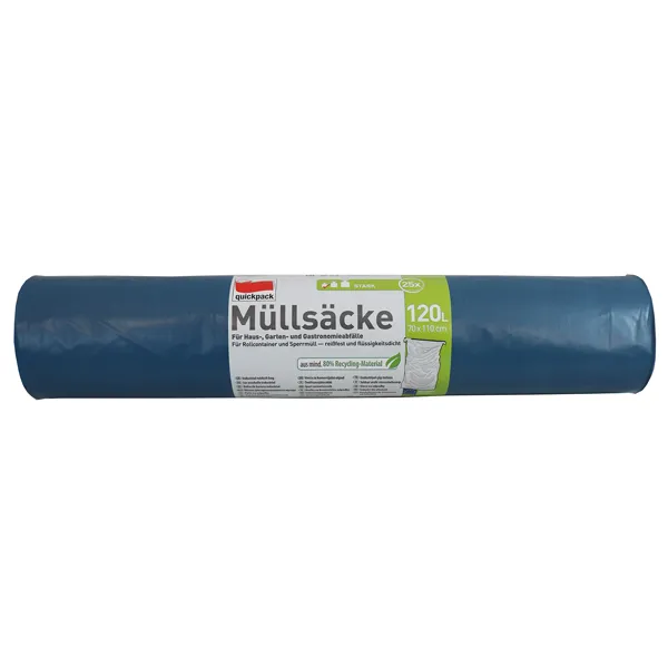 Müllbeutel  25 Stück, 120 Liter 70x110 cm, Abfallsack, Abfallbeutel