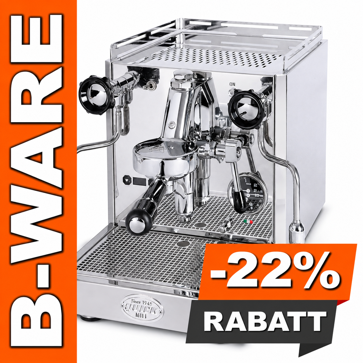 B-Ware #3144 - Quick Mill Elevate R Rotationspumpe Espressomaschine Edelstahl