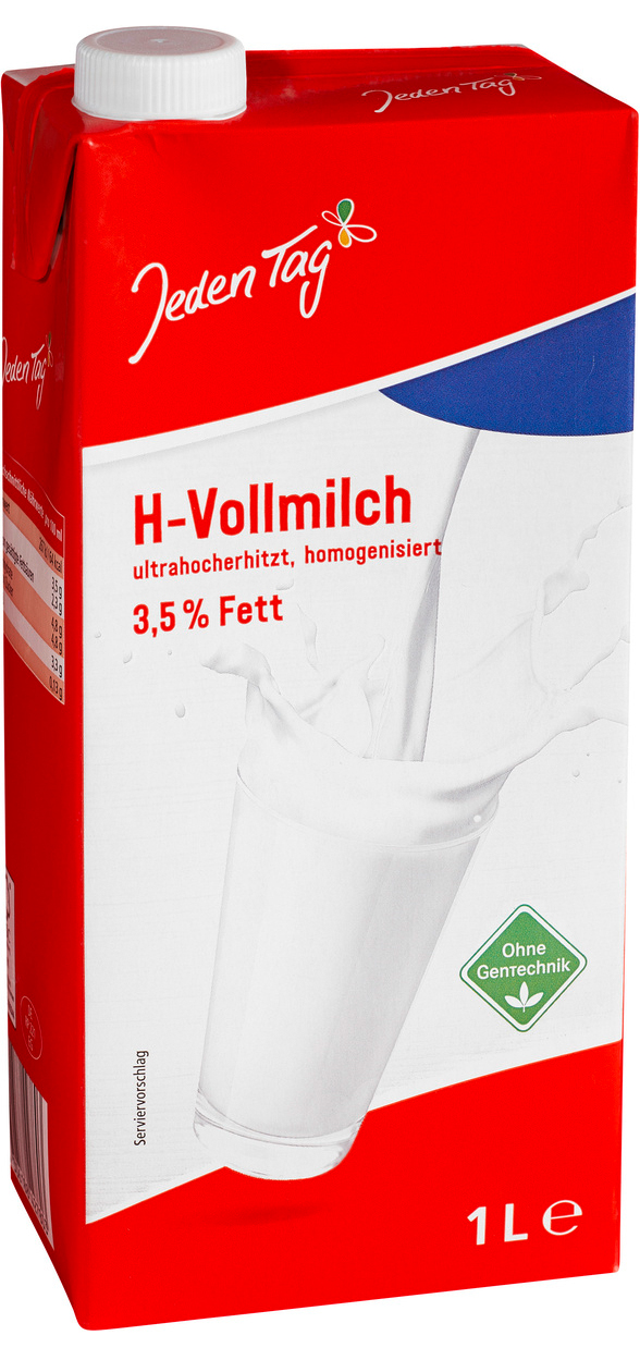 Jeden Tag H-Vollmilch 3,5%, 1l
