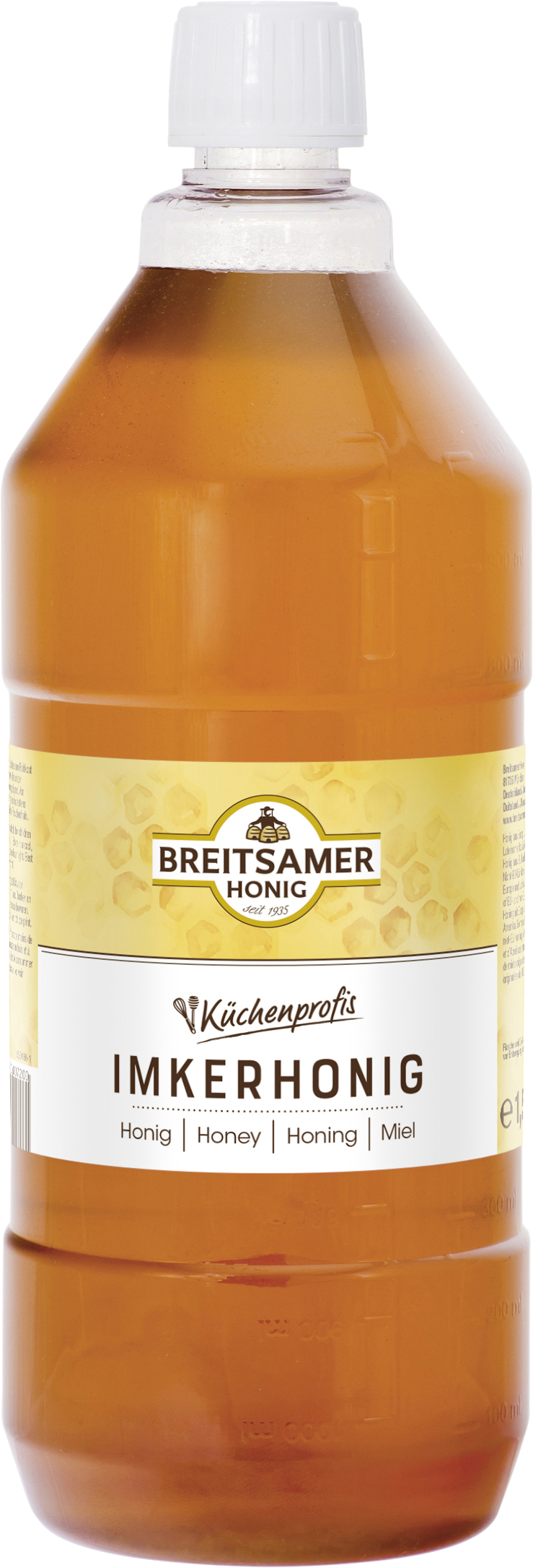 Breitsamer Blütenhonig Imkerhonig 1,5kg Flasche