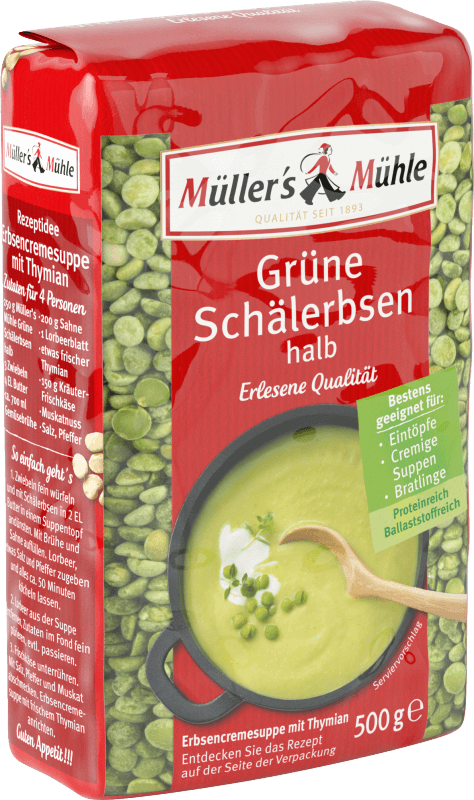Müller's Mühle Grüne Schälerbsen halb 500g