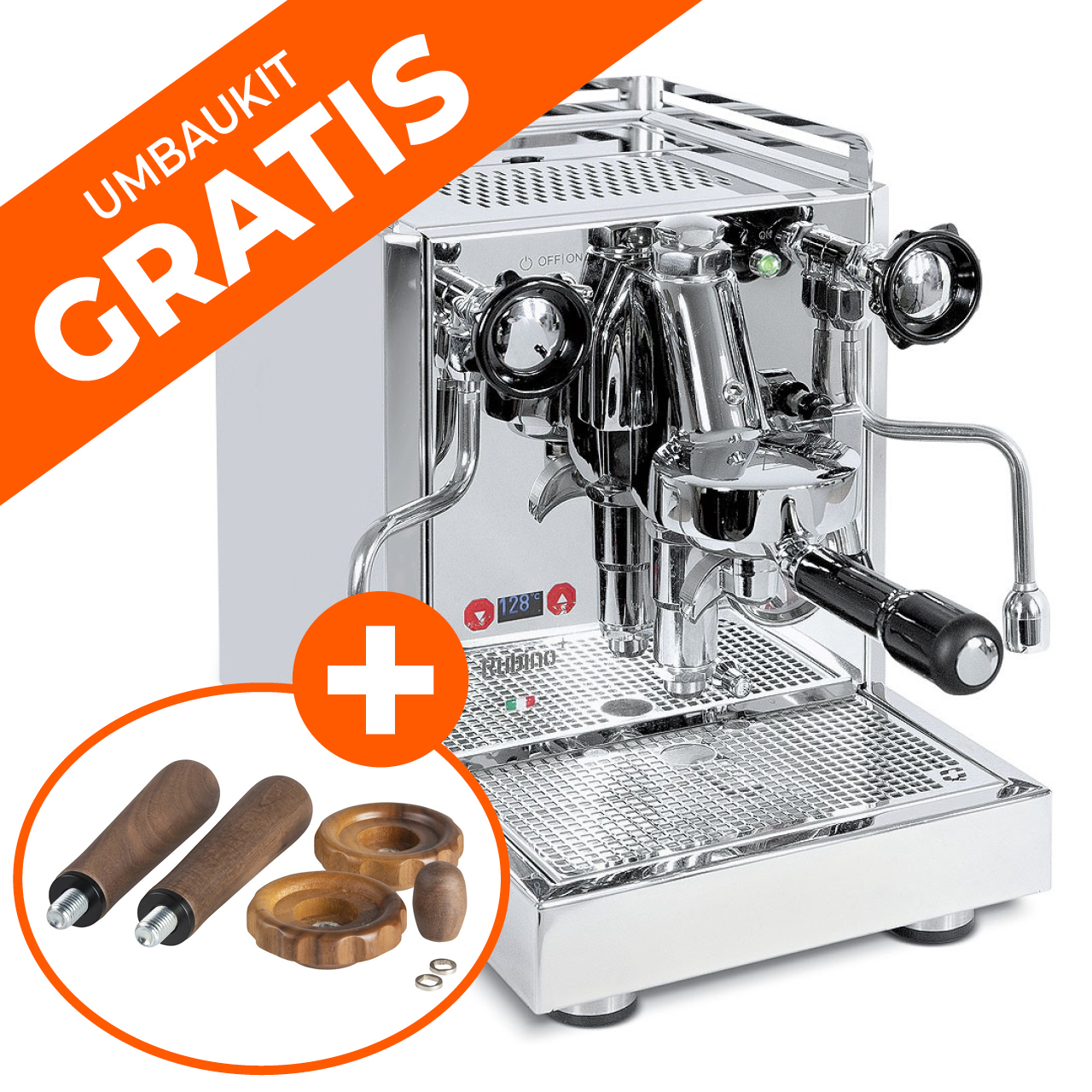 Quick Mill Espressomaschine Rubino Plus + GRATIS Umbaukit aus Holz für Rubino Plus Quick Mill Espressomaschine Rubino Plus + GRATIS Umbaukit aus Holz für Rubino Plus