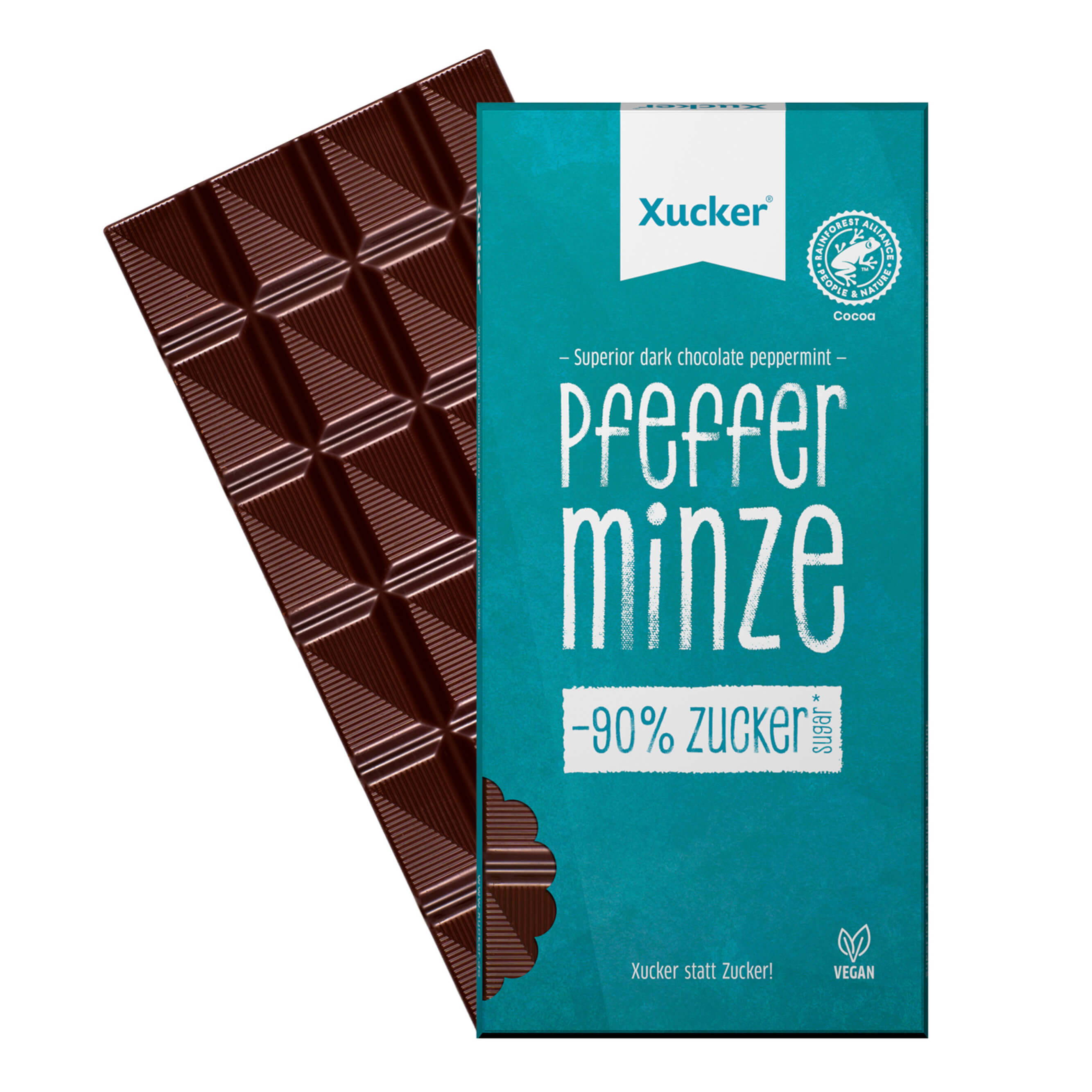 Xucker Xylit Edelbitter Schokolade Pfefferminze 80g