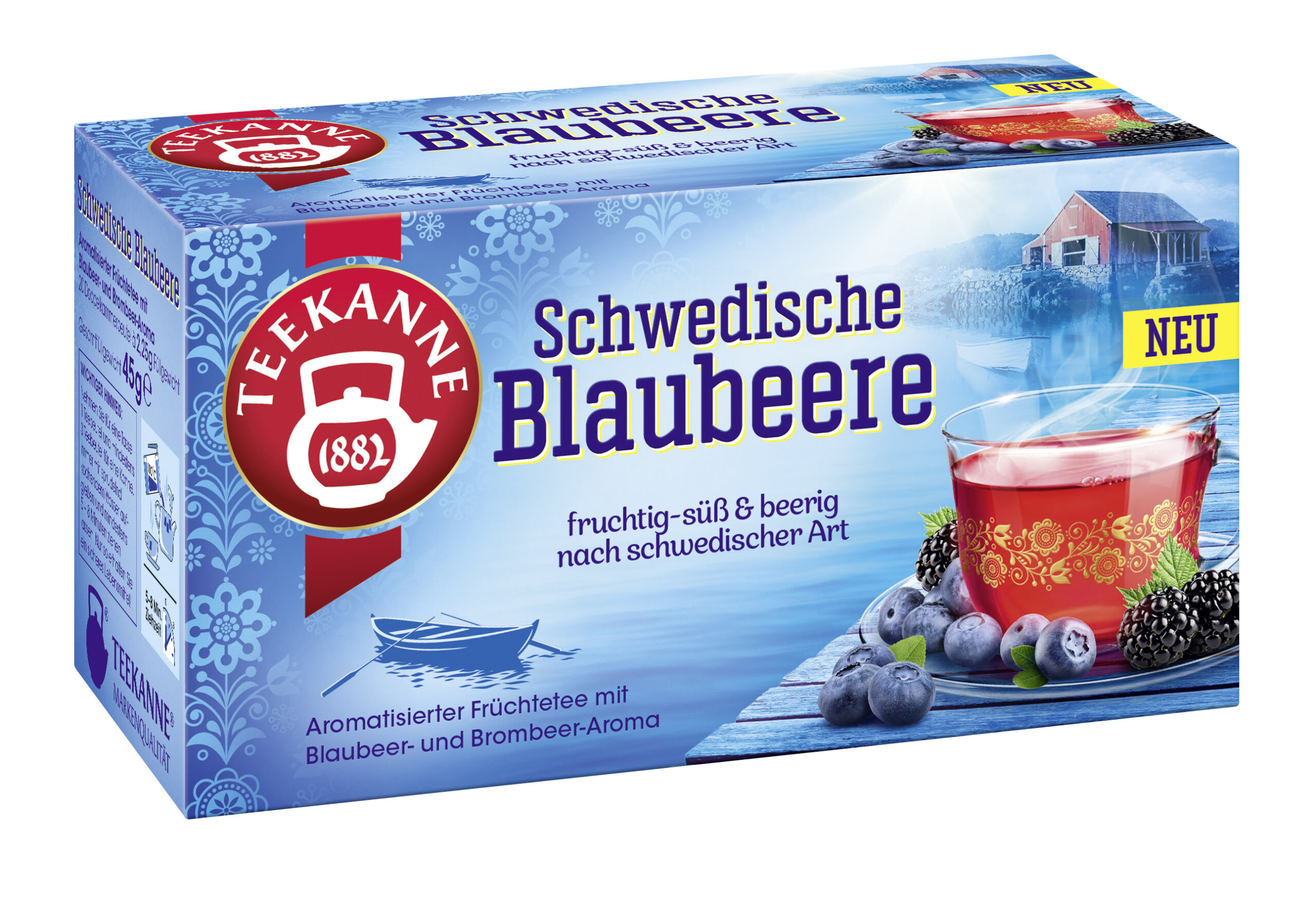 Teekanne Ländertee Schwedische Blaubeere 20x2,25g