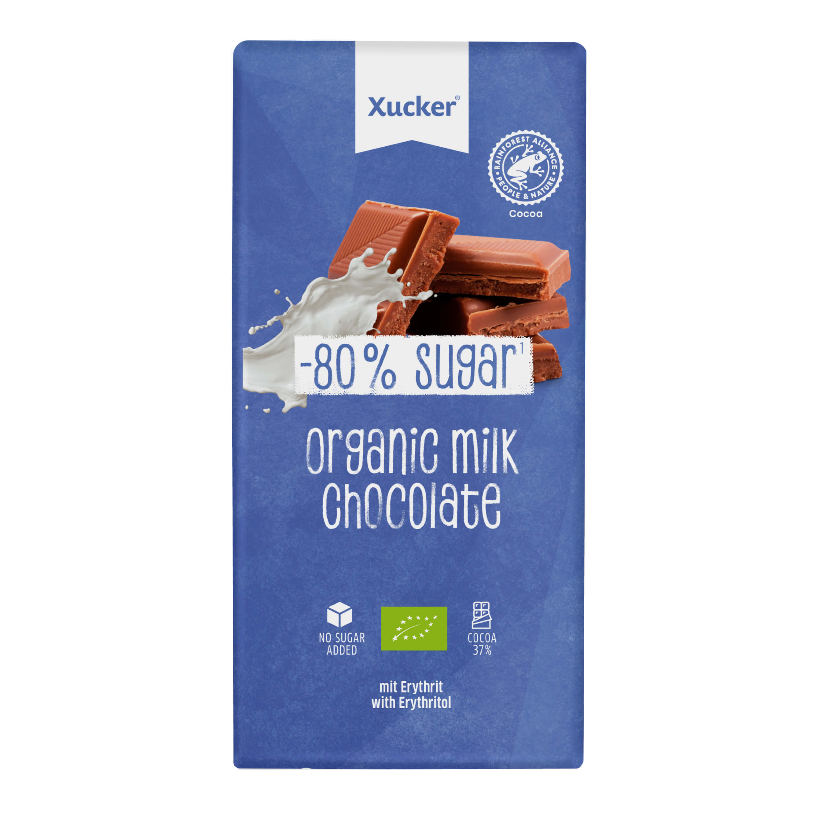 Xucker Bio Vollmilchschokolade Erythrit 100g