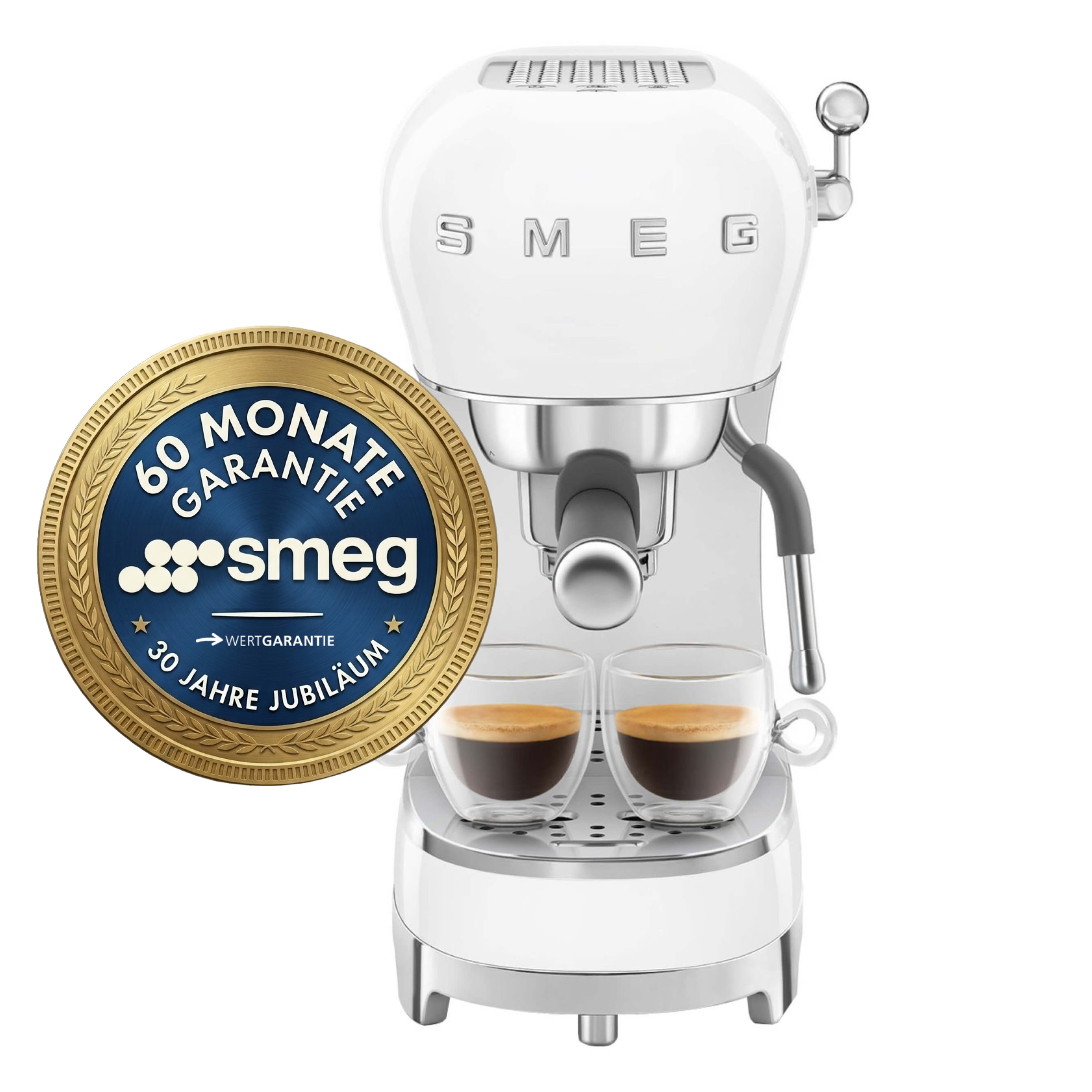 SMEG Espressomaschine weiß ECF02WHEU