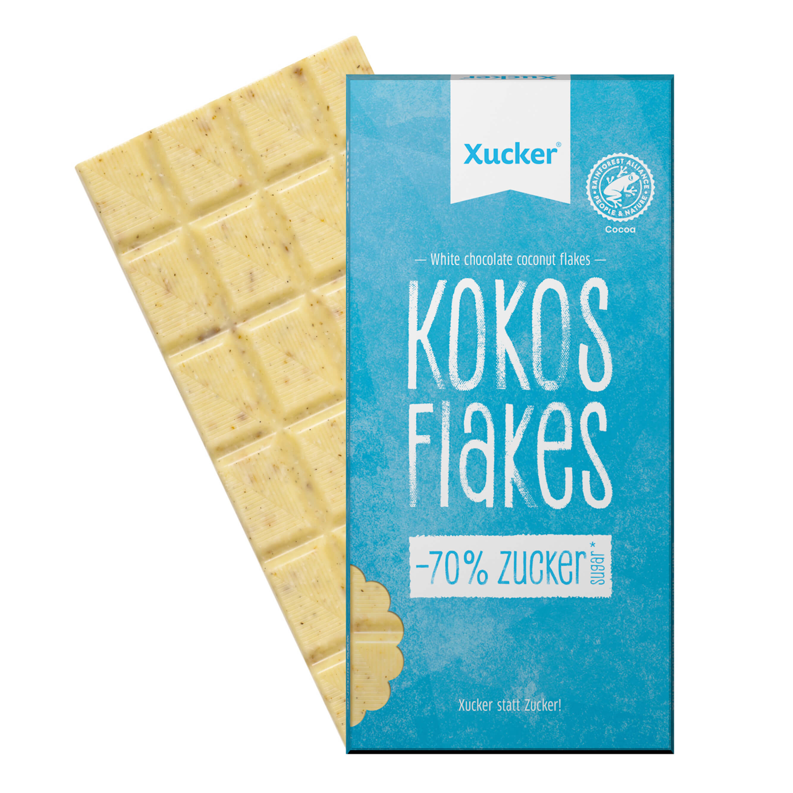 Xucker Xylit Weiße Schokolade Kokos & Flakes 80g