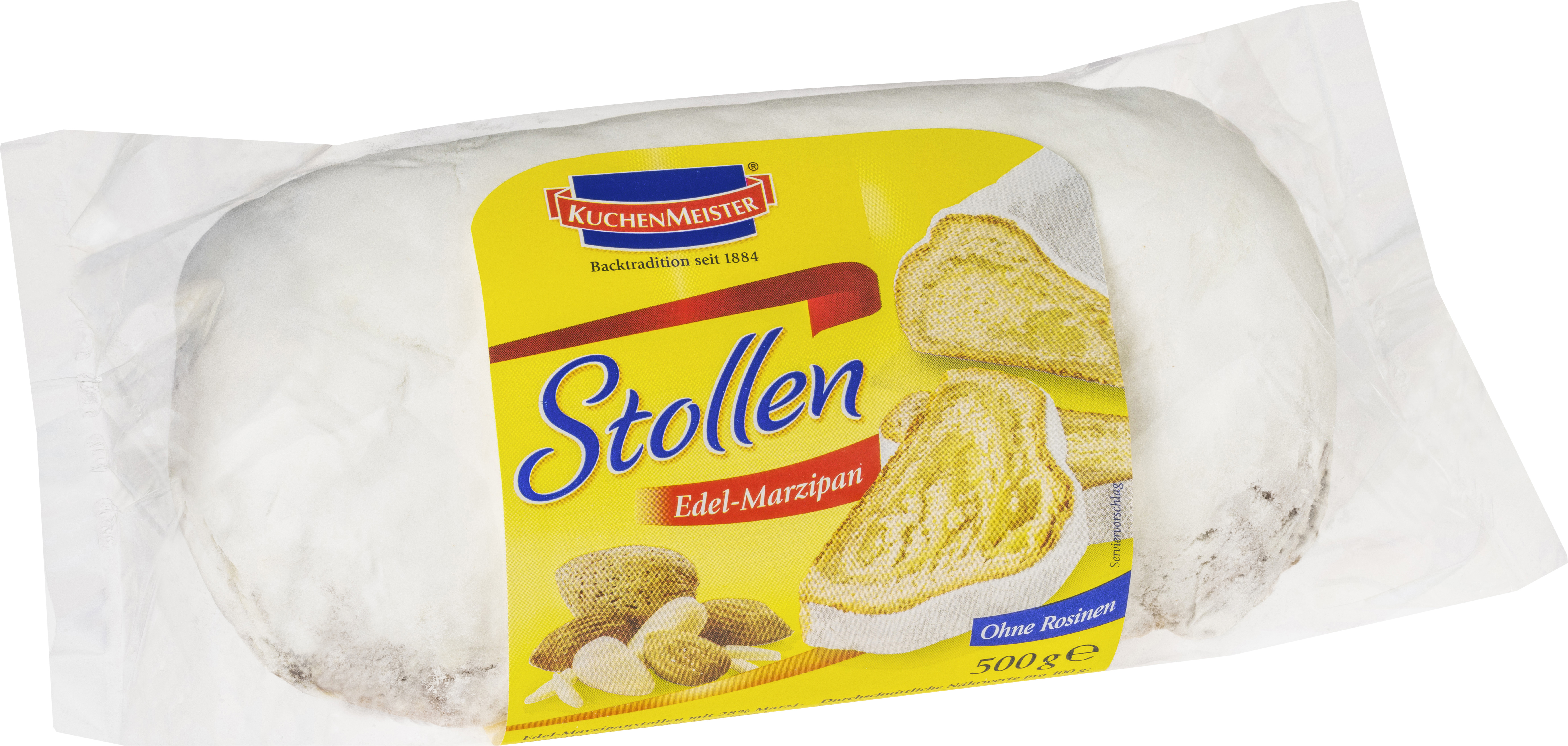 Kuchenmeister Edel Marzipanstollen ohne Rosinen 500g