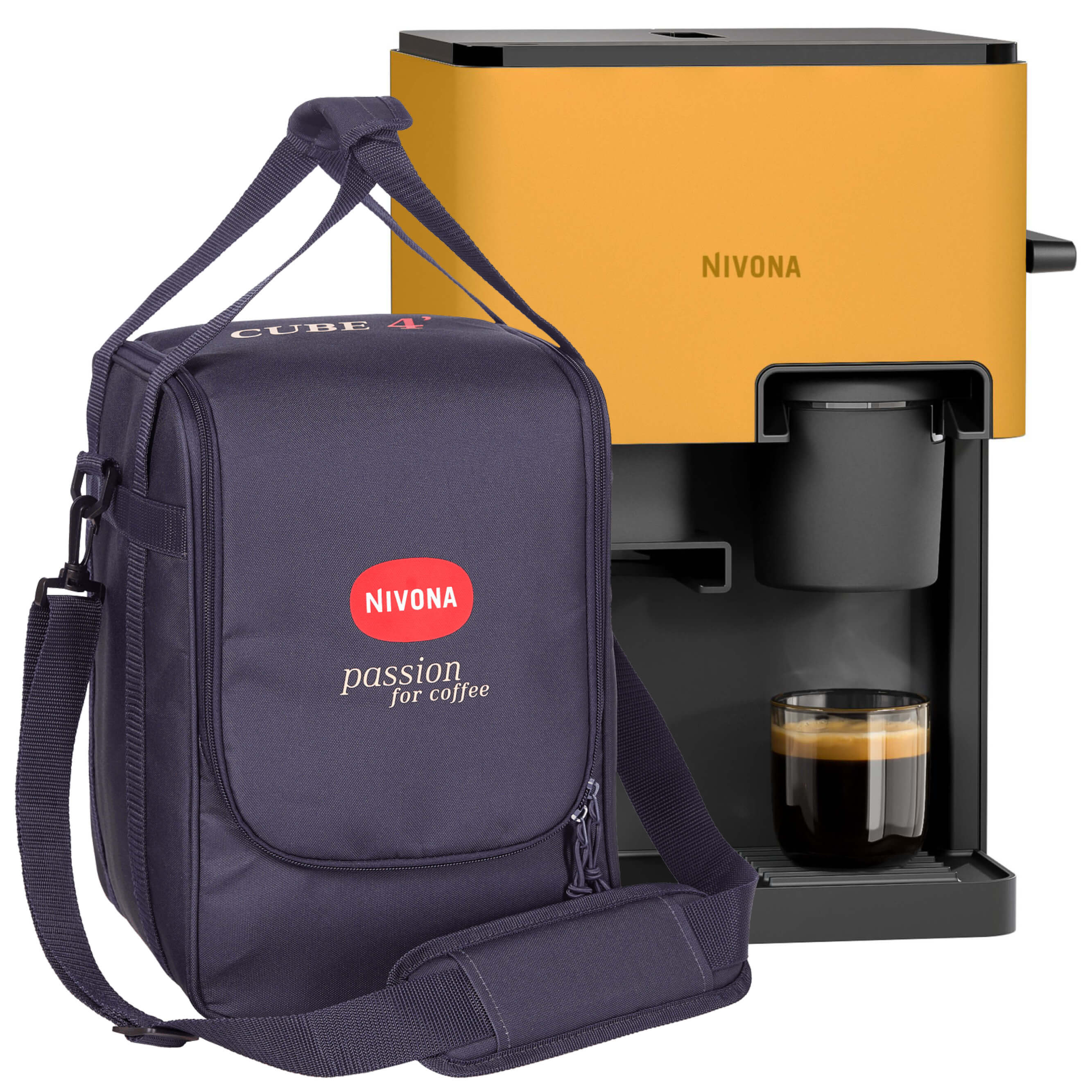 Nivona CUBE 4 Color-Edition Orange + Travel Bag im Spar-Set