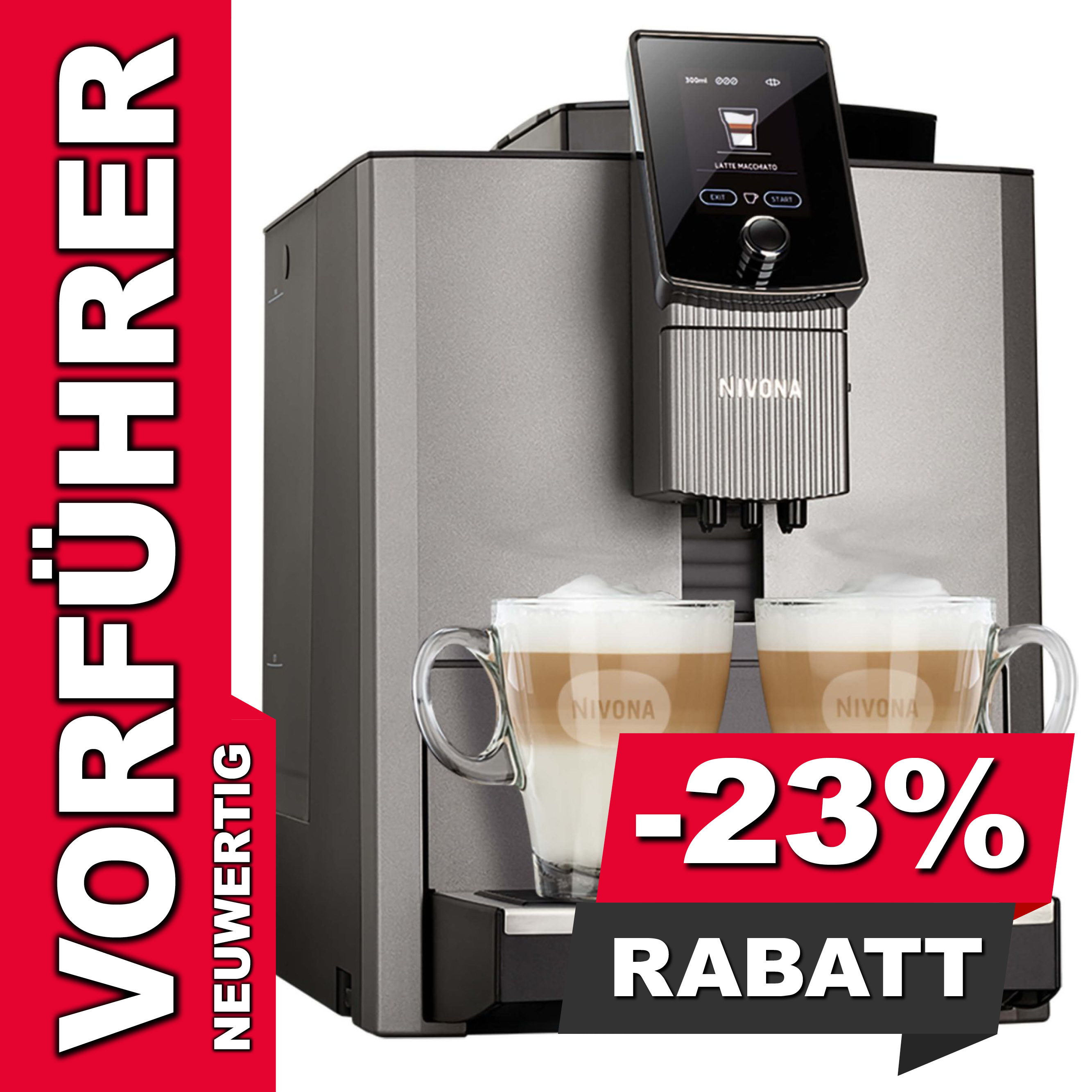 Vorführgerät - Nivona Kaffeevollautomat NICR 1040 Titan Chrom inkl. NIMC 1000 Milchcontainer