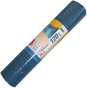 Müllbeutel 10 Stück, 120 Liter mit Zugband, Abfallsack, Abfallbeutel