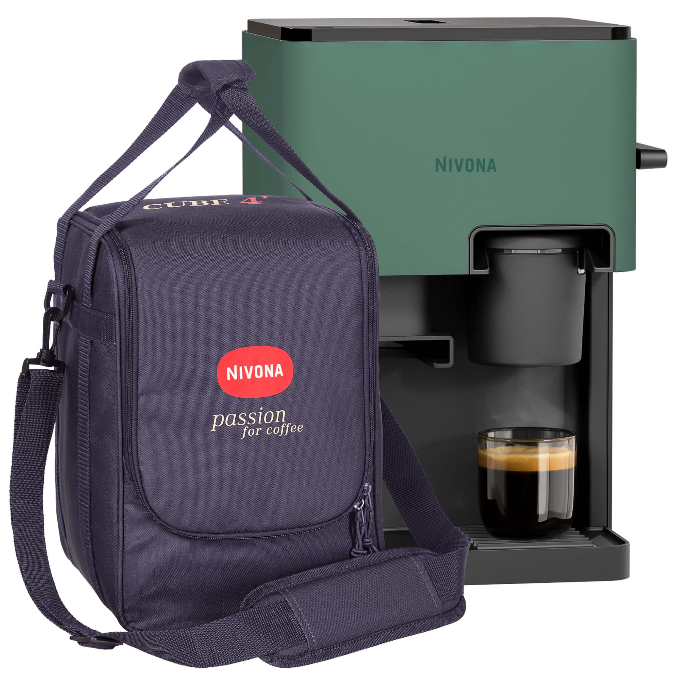 Nivona CUBE 4 Color-Edition Grasgrün + Travel Bag im Spar-Set