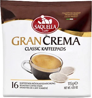 Saquella Gran Crema Classic Soft Kaffeepads 16er 115g
