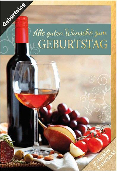 Grußkarte Geburtstag - Wein