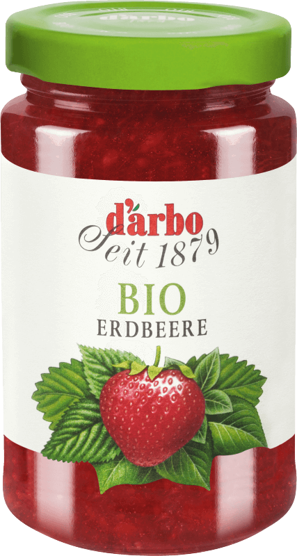 Beispielbild Brotaufstrich Darbo Bio Erdbeer Marmelade im Glas