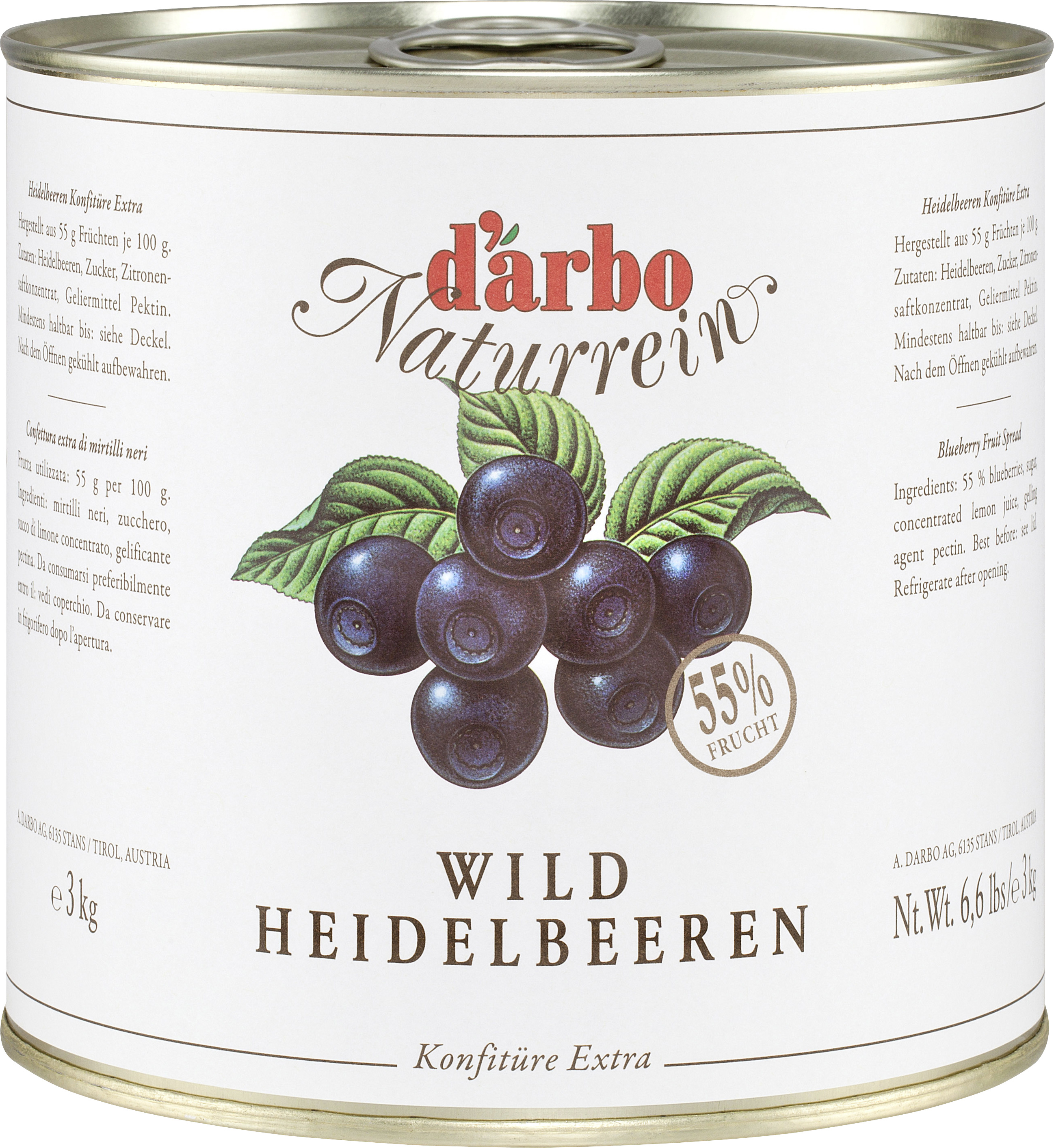 Darbo Konfitüre Extra Heidelbeere 3kg Darbo Konfitüre Extra Heidelbeere 3kg