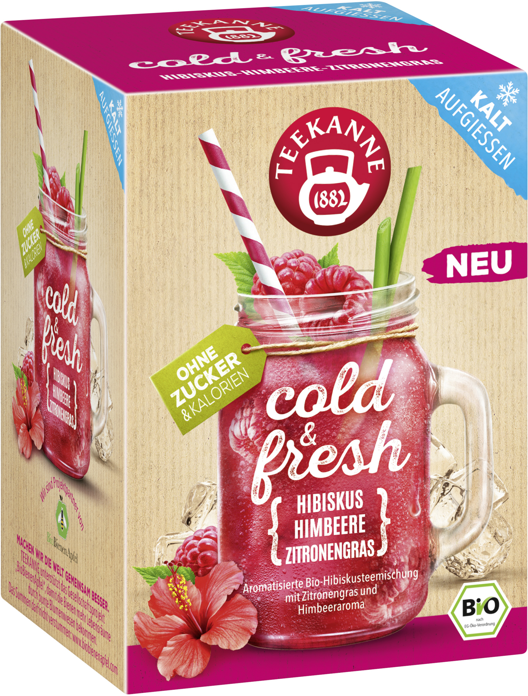 Teekanne BIO cold&fresh Hibiskus-Himbeere-Zitronengras 15x2,75g