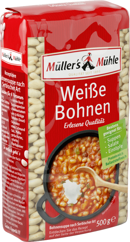 Müller's Mühle Weiße Bohnen grob 500g