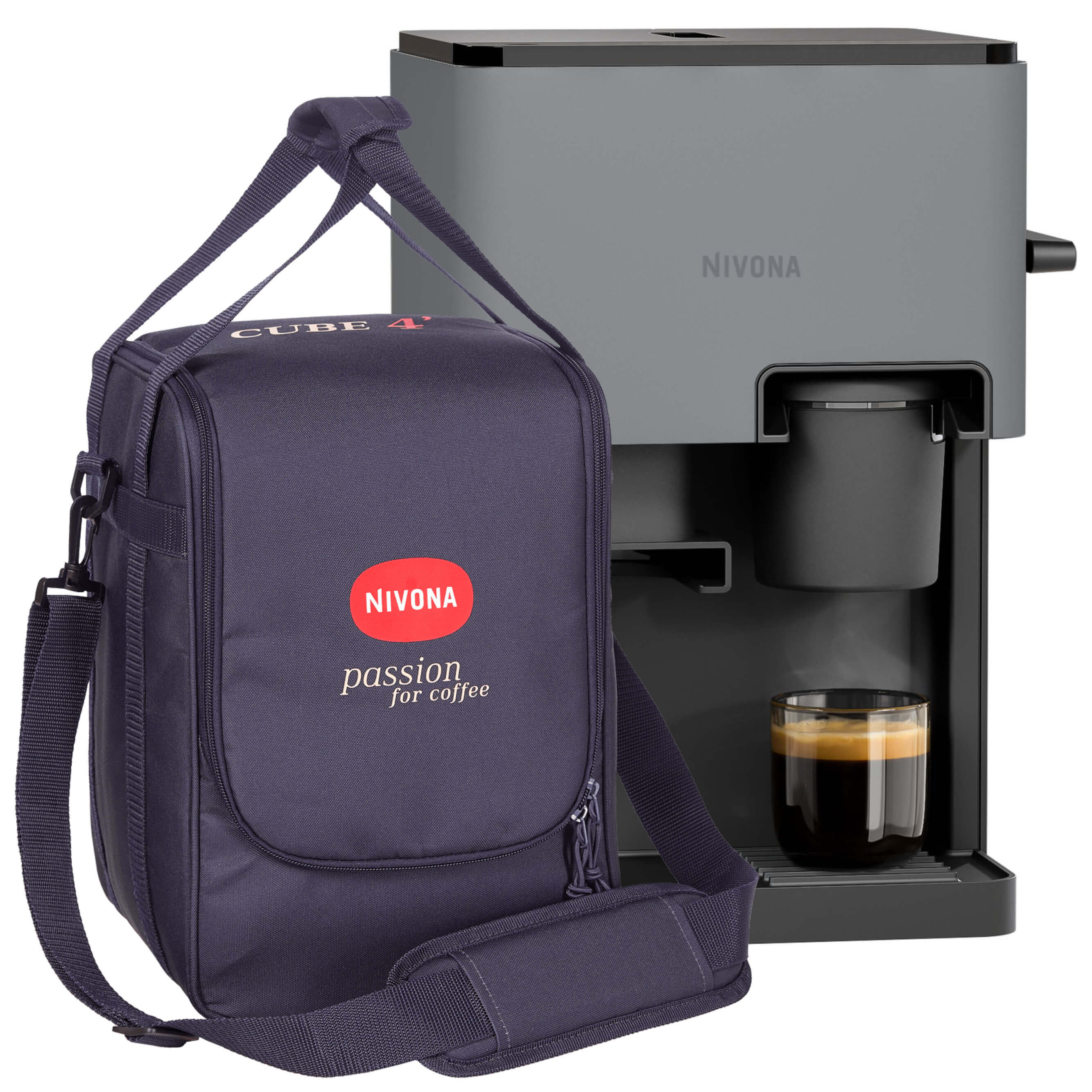 Nivona CUBE 4 Color-Edition Fliedergrau + Travel Bag im Spar-Set