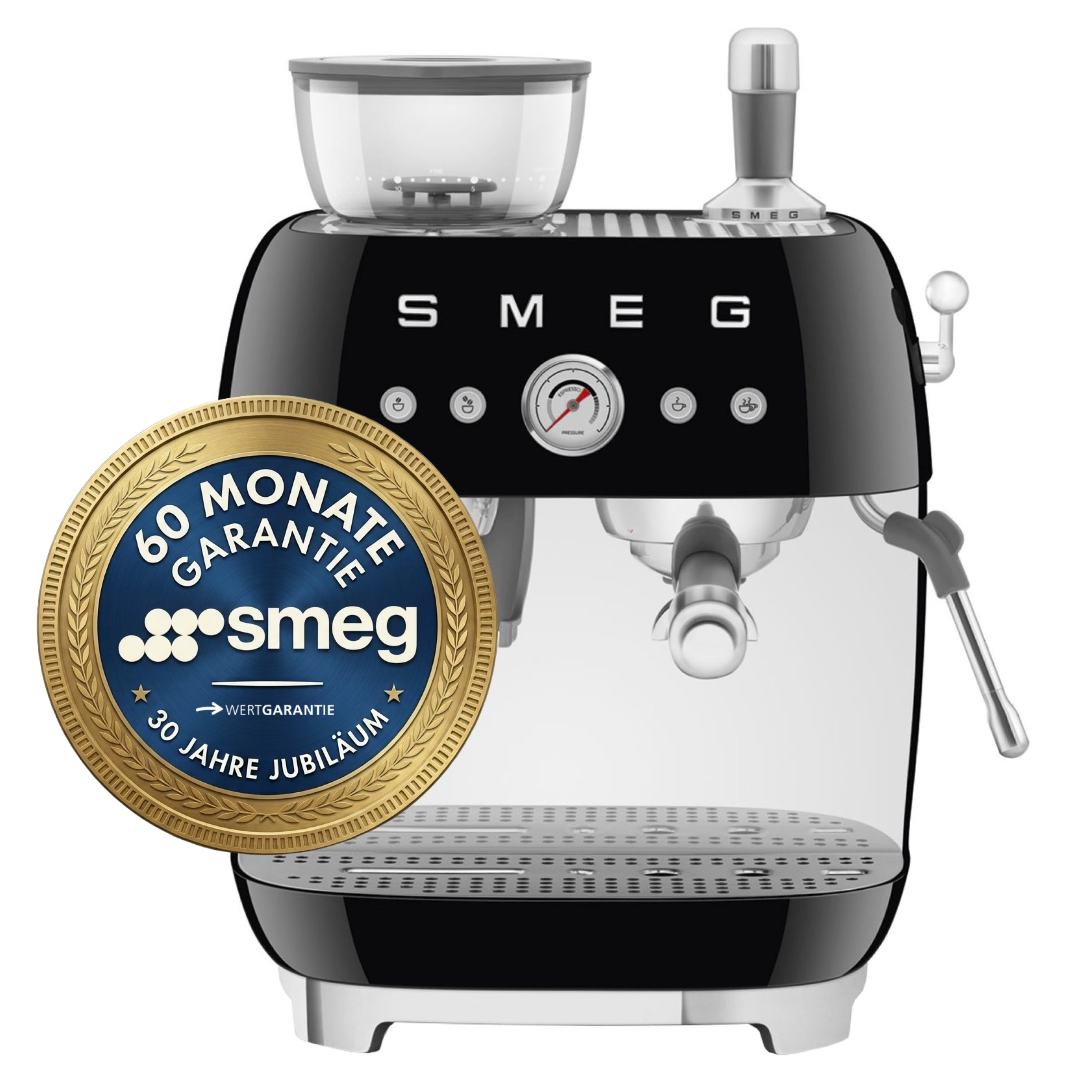 SMEG Espressomaschine mit Mahlwerk EGF03BLEU schwarz