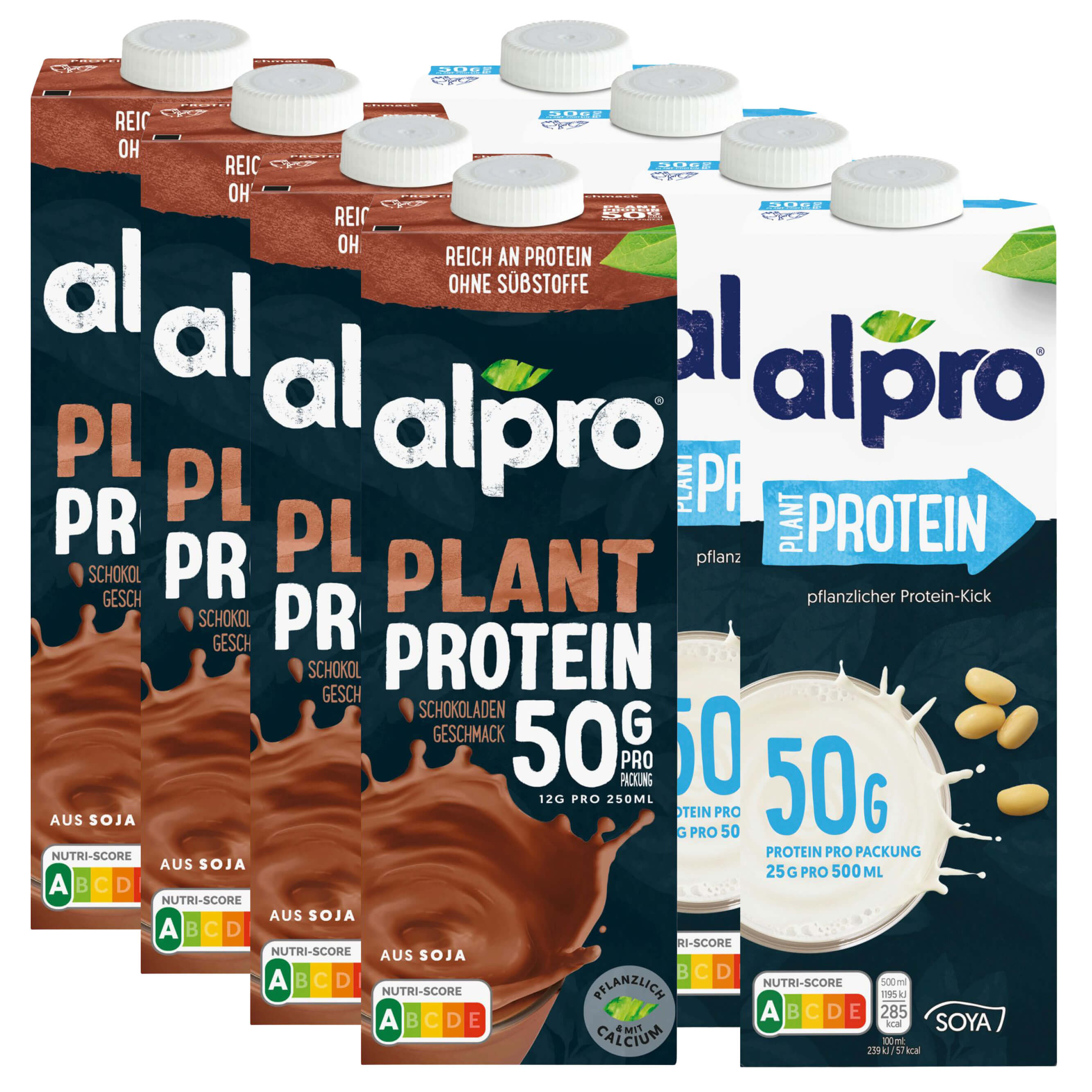 Alpro Protein Drink Natur & Schokolade 8er Pack (4+4 Liter)