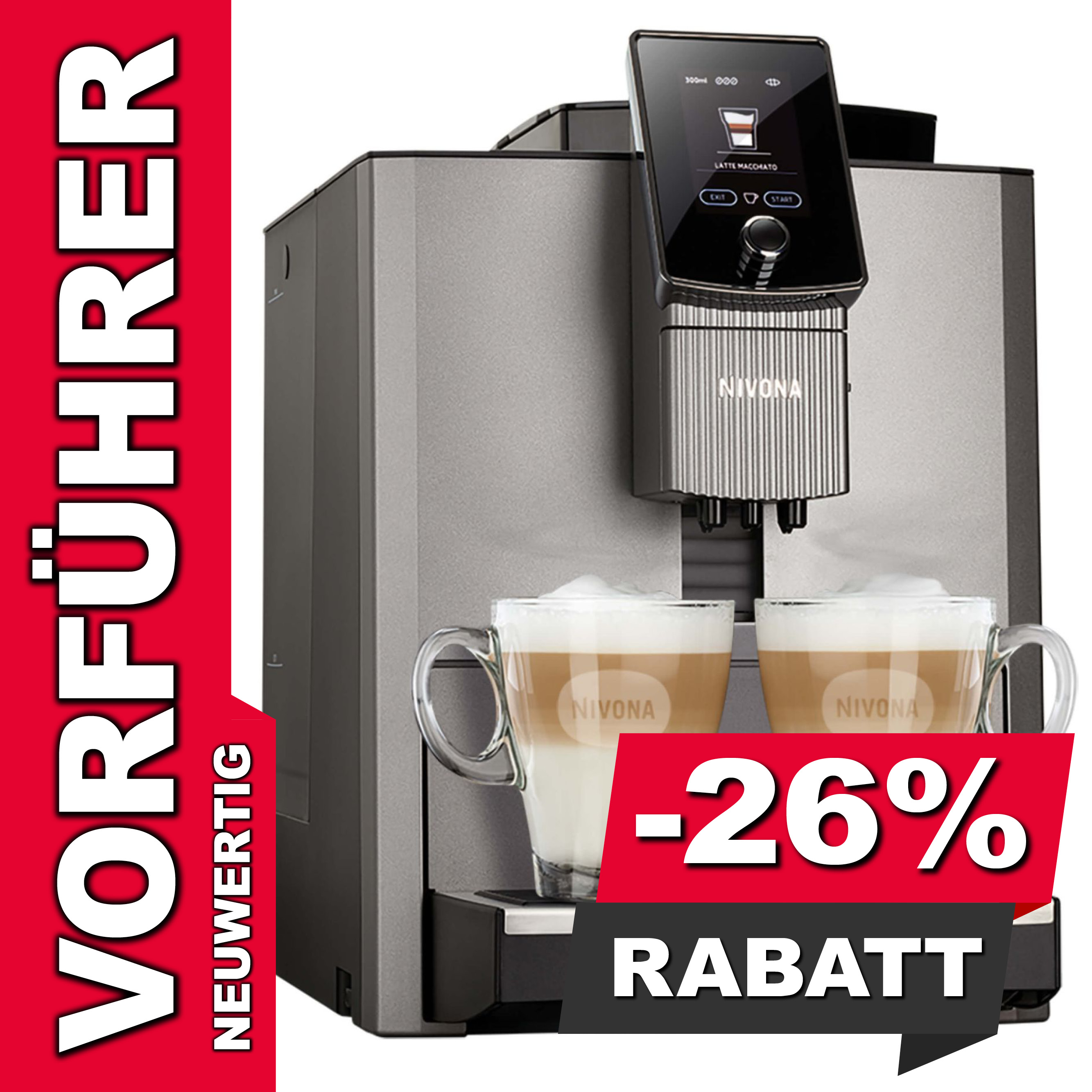 Vorführgerät - Nivona Kaffeevollautomat NICR 1040 Titan Chrom inkl. NIMC 1000 Milchcontainer