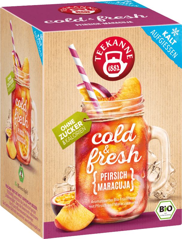 Teekanne BIO cold & fresh Pfirsich-Maracuja 15x3g Teekanne BIO cold & fresh Pfirsich-Maracuja 15x3g