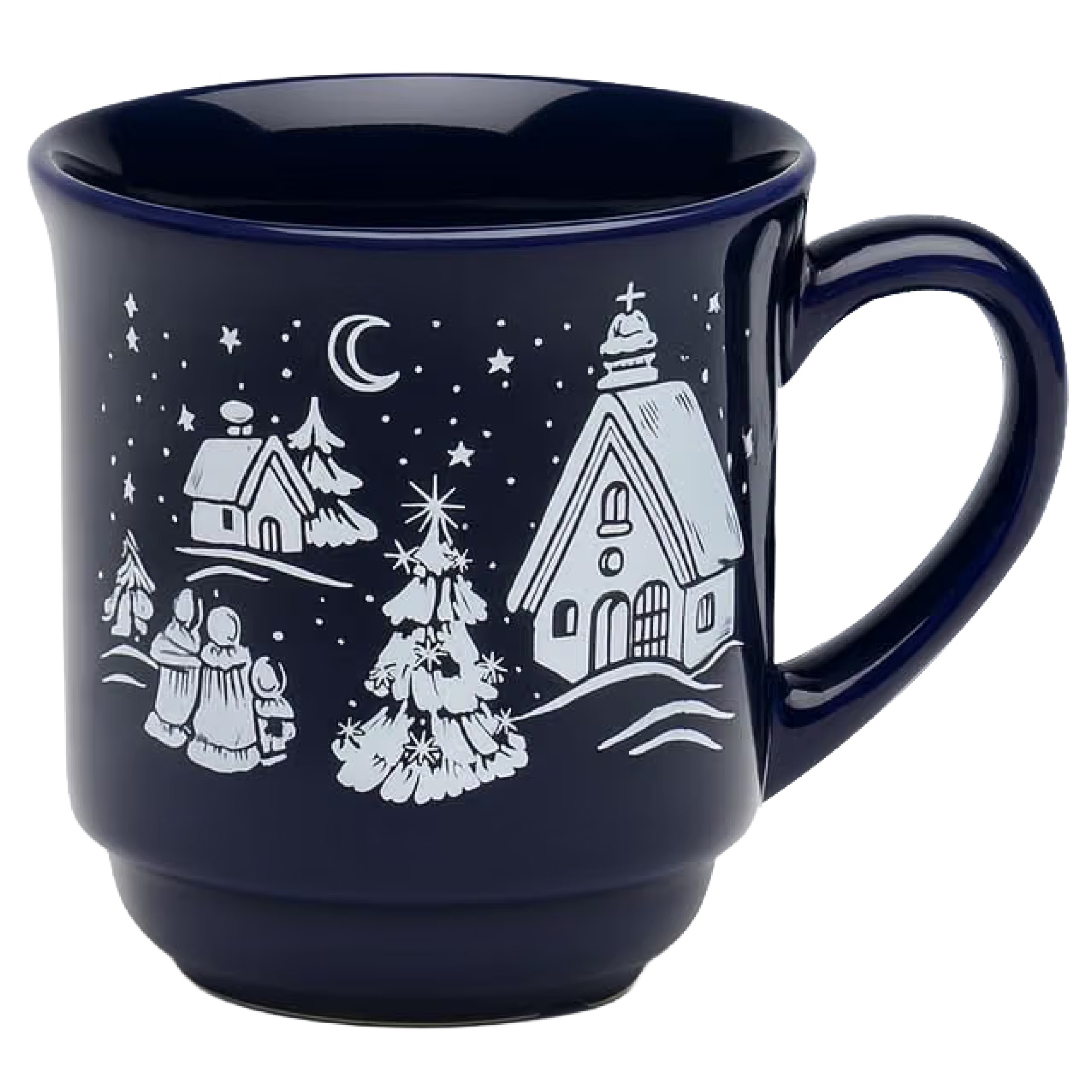 Van Well Glühweinbecher mit Weihnachtsmotiv kobaltblau 0,2l  